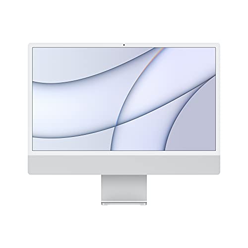 Apple 2021 iMac (24 Pouces, Puce M1 avec CPU 8 cœurs et GPU 7 cœurs, Deux Ports, 8 Go RAM, 256 Go) - Argent