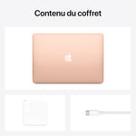 Apple Ordinateur Portable MacBook Air 2020 : Puce M1, éCran Retina 13′′, 8 Go de RAM, 256 Go de Stockage SSD, Clavier rétroéClairé, Caméra FaceTime HD, Touch ID; Or