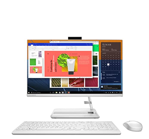 Lenovo IdeaCentre AIO 3 Gen 6 Ordinateur de Bureau 2-en-1 Écran FullHD 23,8" AMD Ryzen 5 5500U 16 Go RAM, SSD 512 Go, Windows 11 Home Blanc - Souris et Clavier QWERTY Espagnol sans Fil