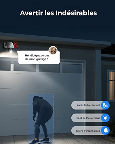 Reolink 4K PTZ Caméra Surveillance PoE Extérieure, Zoom Optique 5X, Pan 360°+Tilt 90°, Suivi Automatique, Camera IP Vision Nocturne en Couleur, Audio Bidirectionnel, Détection Intelligente, RLC-823A