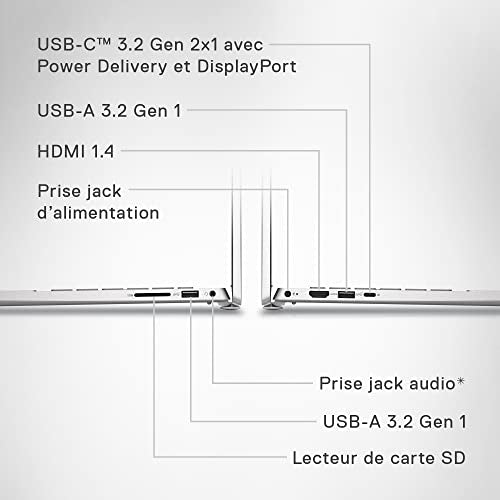 Dell Inspiron 16 5620 Intel Core i5-1235U Ordinateur portable 16" Full HD Platinum silver 8Go de RAM SSD 512Go Intel UHD Graphics Windows 11 Home Clavier AZERTY Français rétroéclairé