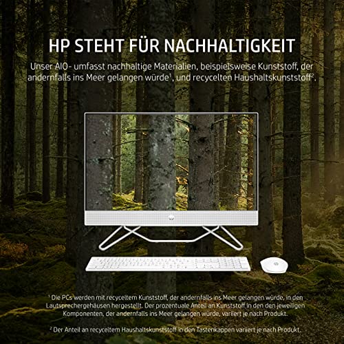 HP PC Tout-en-Un | Écran FHD 23,8" | Intel Pentium J5040 | 8 Go de RAM DDR4 | SSD 256 Go | Carte Graphique Intel UHD 605 | Clavier QWERTZ | Windows 11 Home | Starry White